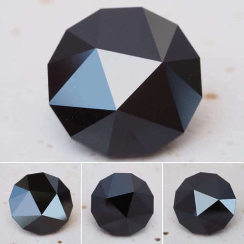 Images of custom cut black spinel for One of a kind statement ring.