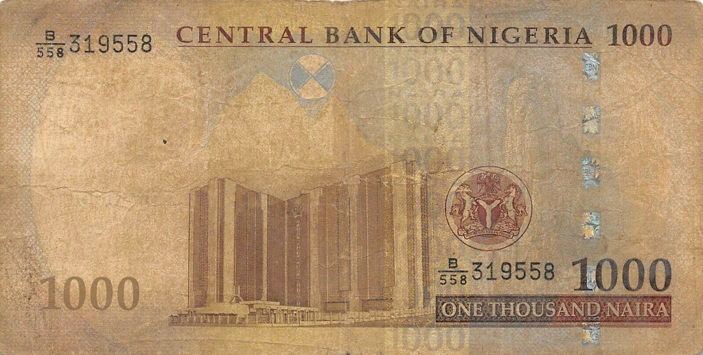 Nigeria 1000 Naira 2007 P 36c Series B 558 Circulated Banknote Ccc Darwish Banknotes