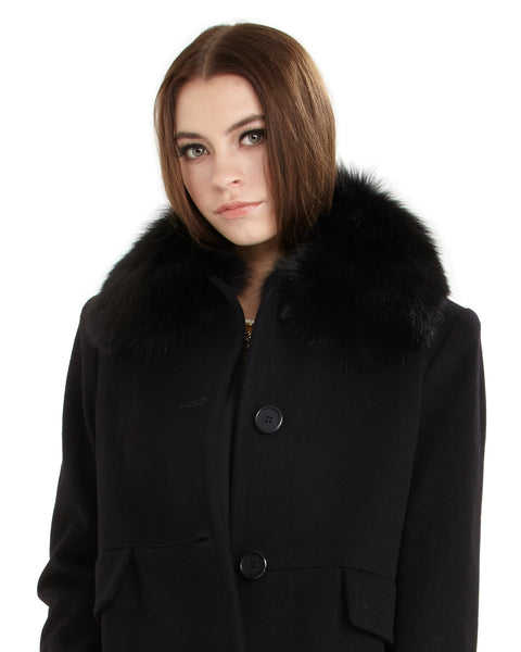 Fleurette Loro Piana Wool New City Coat in Black – SAANS