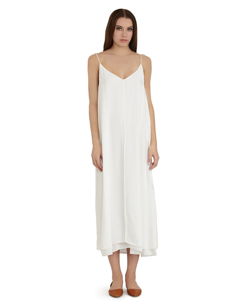VOZ | Double Layer Cami Dress in Ivory – SAANS