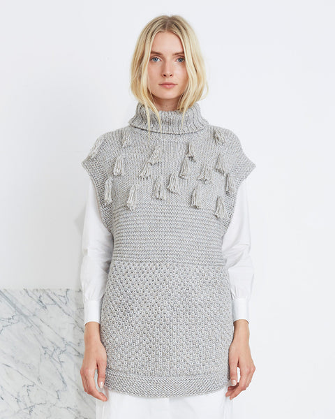 Apiece Apart | Ines Fringe Multi Stitch Vest in Grey – SAANS
