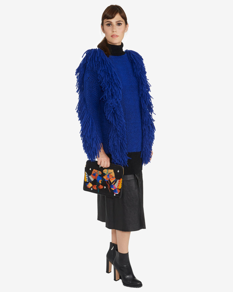 Rachel Comey | Fringe Turtleneck Sweater in Royal Blue – SAANS