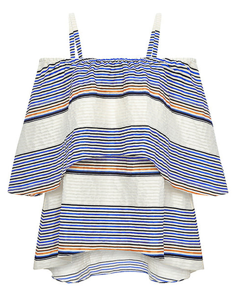 Tanya Taylor Ione Top in Textured Sunset Stripe – SAANS