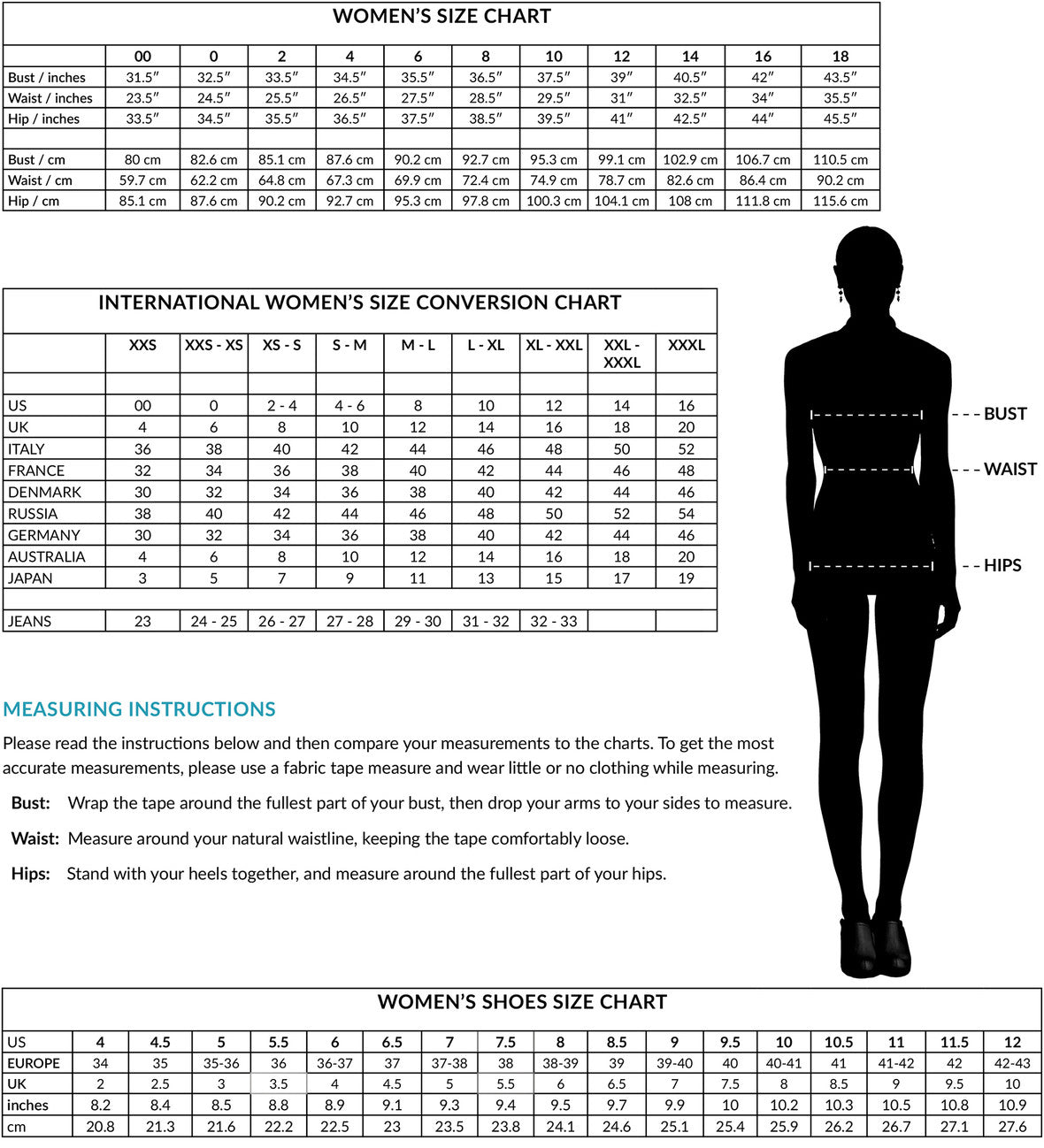 Temperley London Size Chart