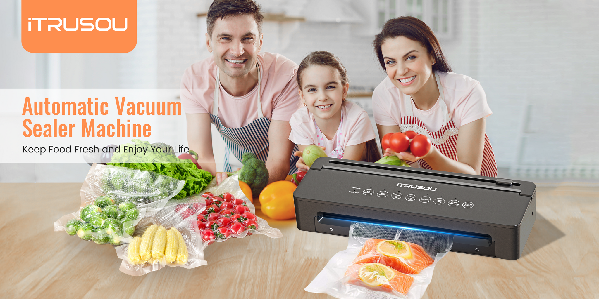 Vacuum Sealer Machine, Full Automatic Food Sealer (95Kpa), vacuum sealers  bags, Air Sealing System Dry, Moist Food Preservation Modes, Lab Tested,  LED