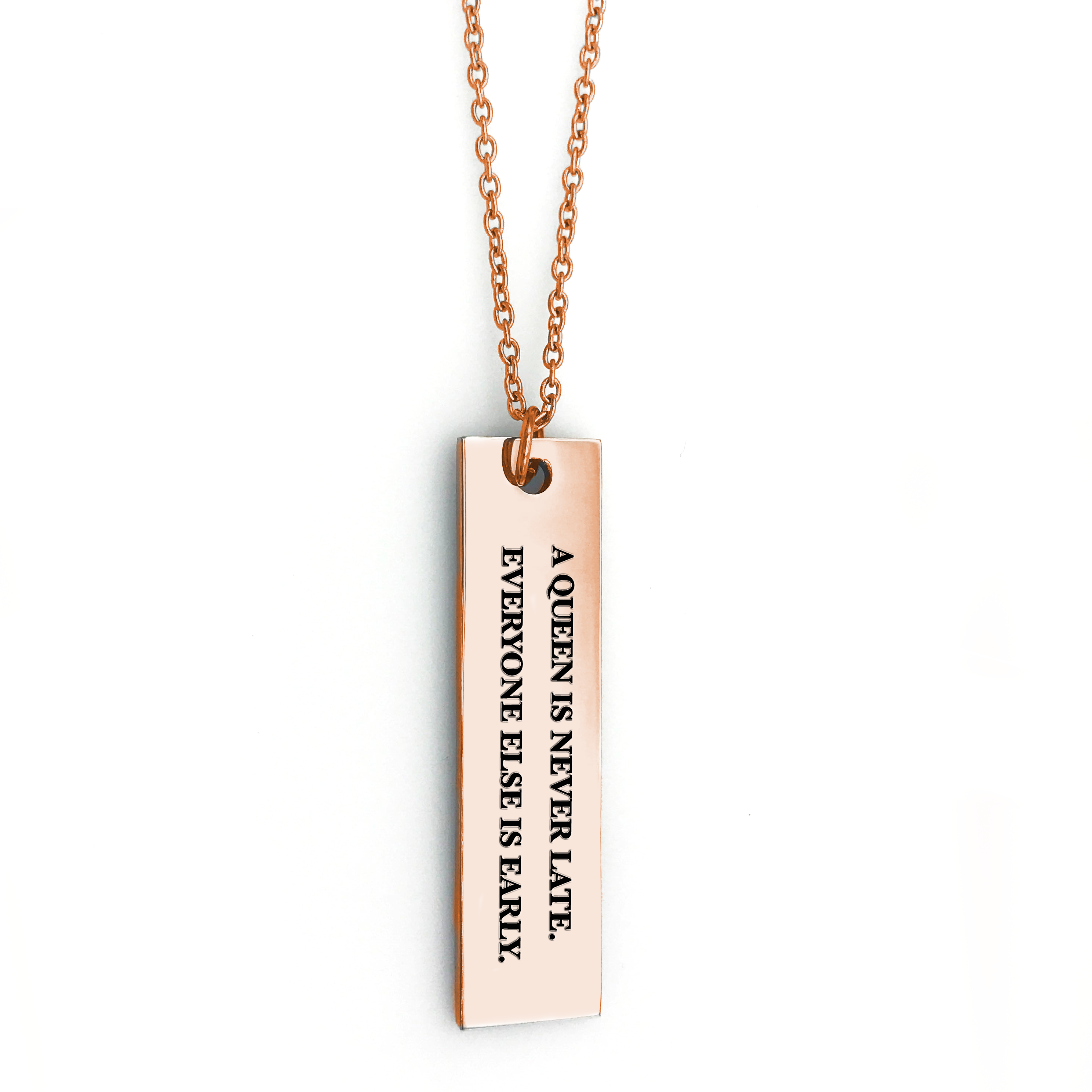 A Queen is Never Late Bar Necklace