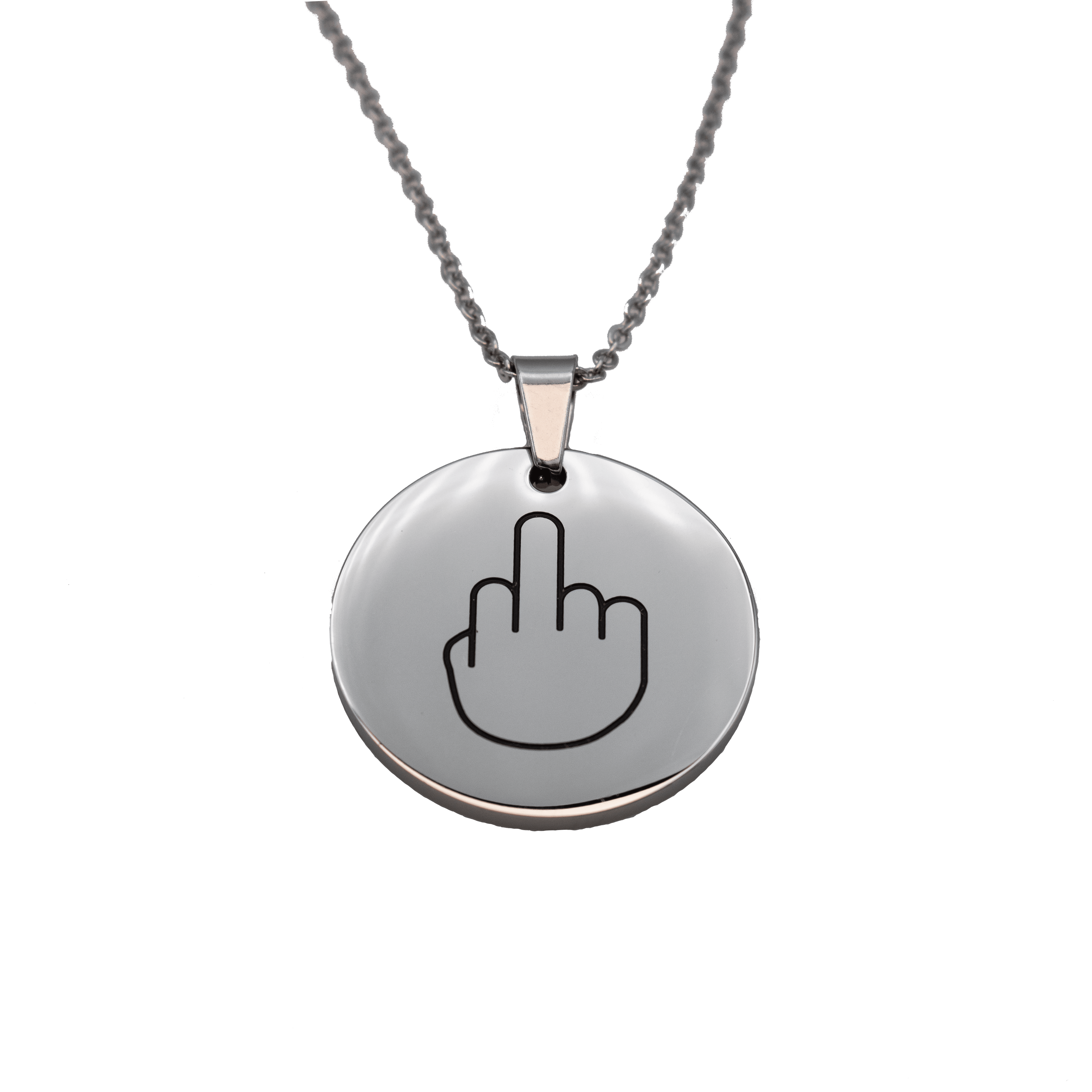 Middle Finger Circle Necklace