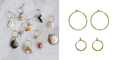 gold earrings and earring hooks to make your own earrings