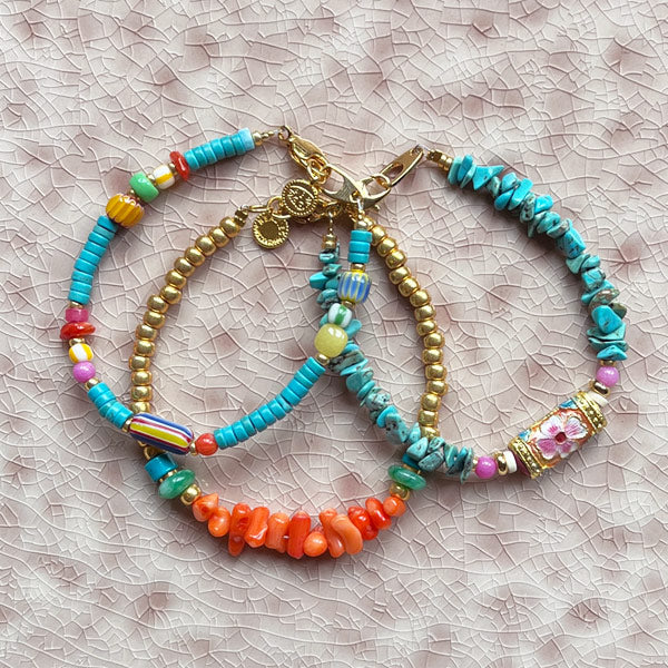 Verbinding verbroken Pef Identificeren Armband Turkoois Summer beads – Beadies