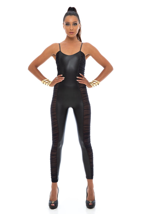 5D x Stellar Dust V Cage One Piece - faux leather – FIVE AND DIAMOND