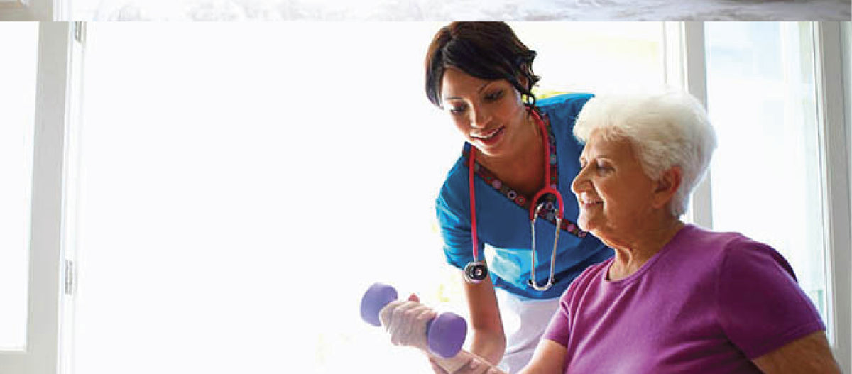 Older woman doing weight exercise