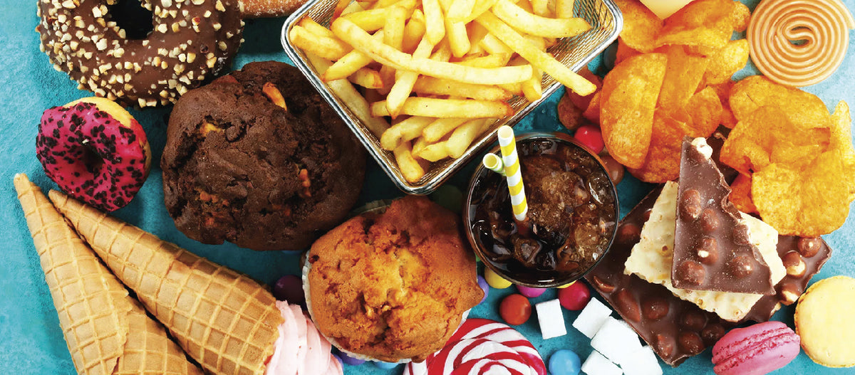 Different kinds of junk foods