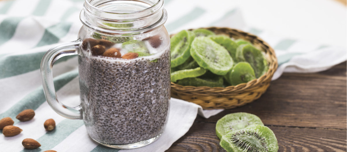 Healthy drinks filled with chia seeds