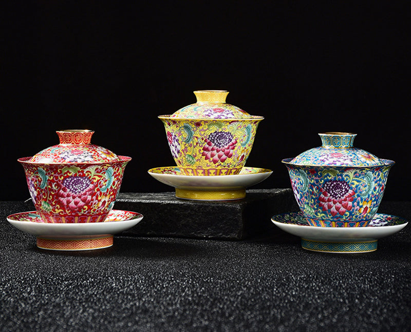 Color Enamel Porcelain Gaiwan