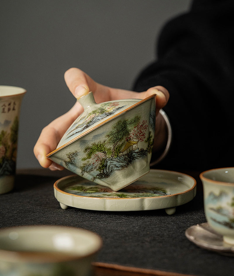 Cyan Green Porcelain Gaiwan