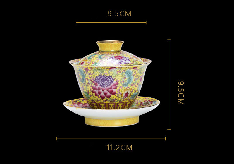 Color Enamel Porcelain Gaiwan