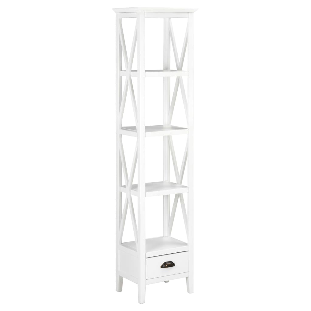 Bookcase with 1 Drawer White 15.7"x11.8"x66.9" MDF