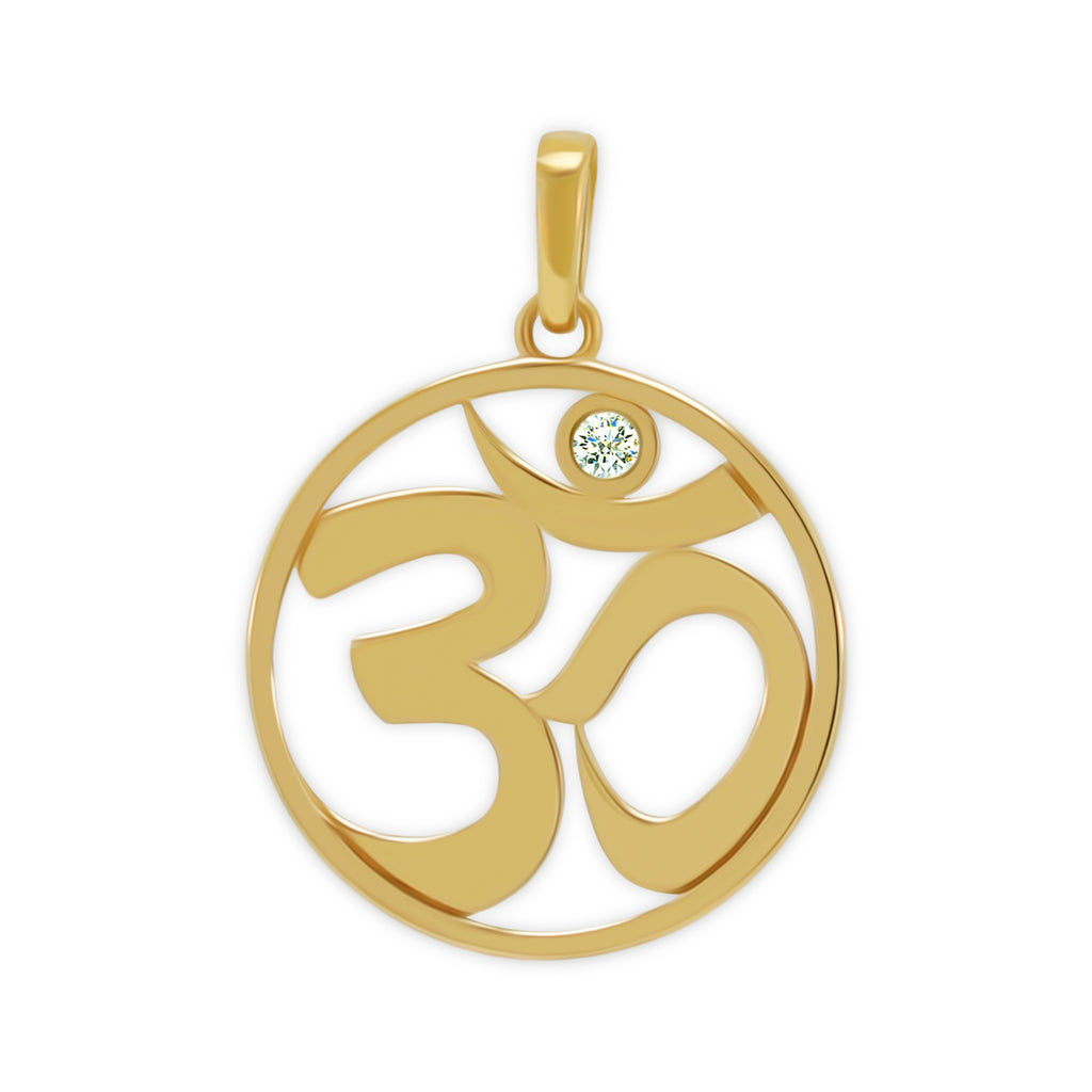 14k gold om necklace