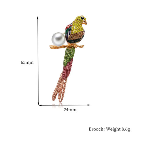 natural and simple bird brooch size information