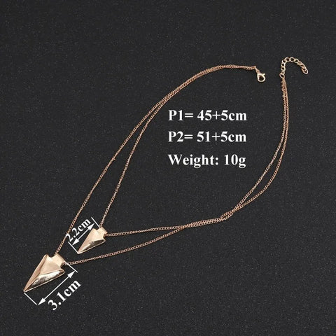 multilayer triangle sweater chain clavicle necklace dimensions