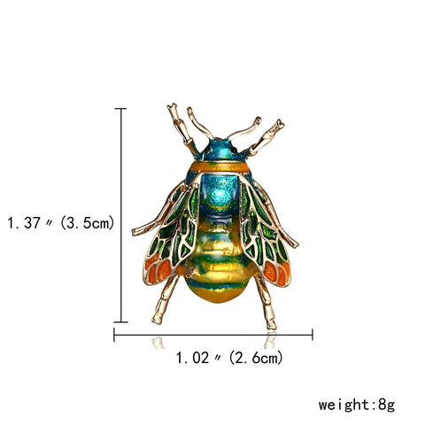 alloy oil honey bee brooch pin size information
