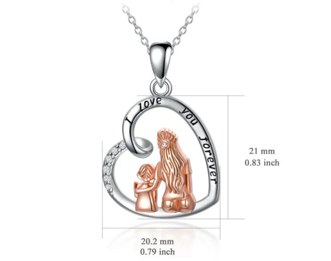Heart-Shaped Mother's Day Love Necklace dimensions