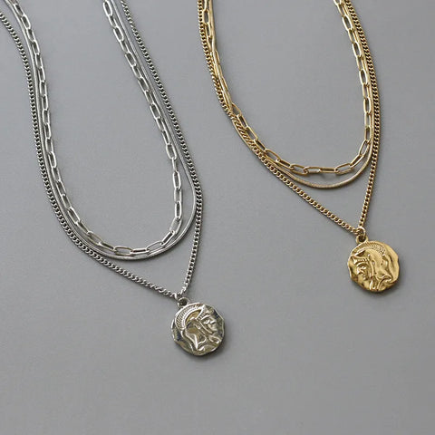 Women's Three Layered European American Necklace