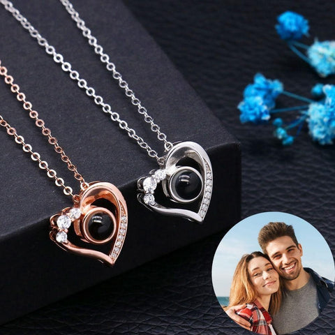 silver necklace love projection