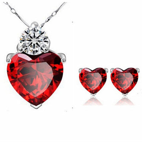 bride heart jewelry set