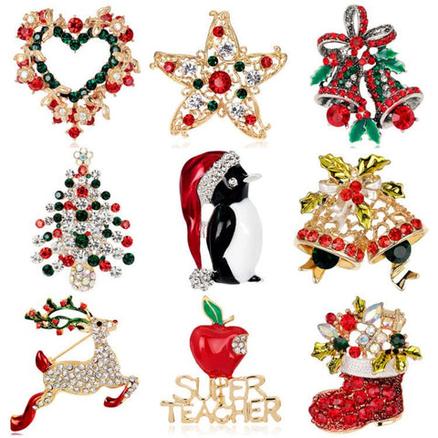 Rhinestone Crystal Christmas Brooches collection