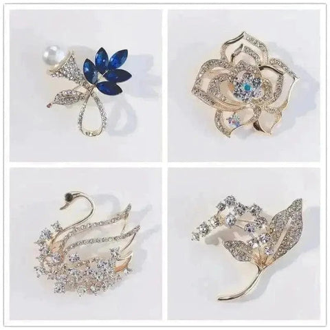 four different pin designs of corsage color preserving alloy women's brooch