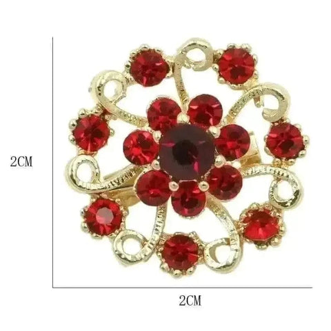 full diamond flower corsage brooch size information