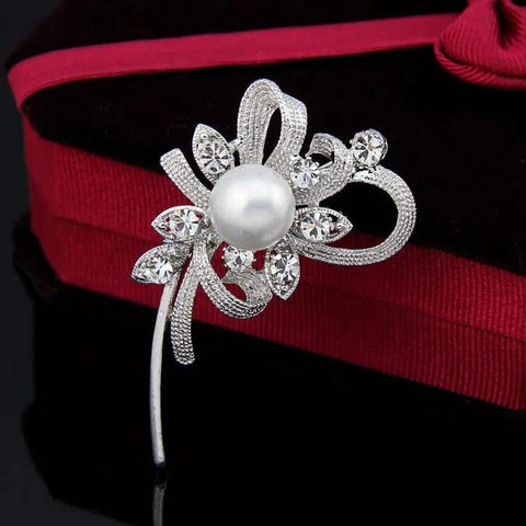 pearl diamond shawl pin