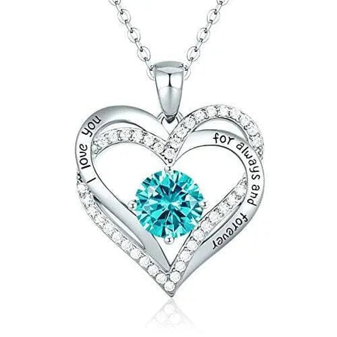 Diamond Zircon Heart Pendant Necklace