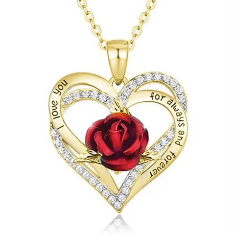 Double Heart-Shaped Zircon Love Necklace