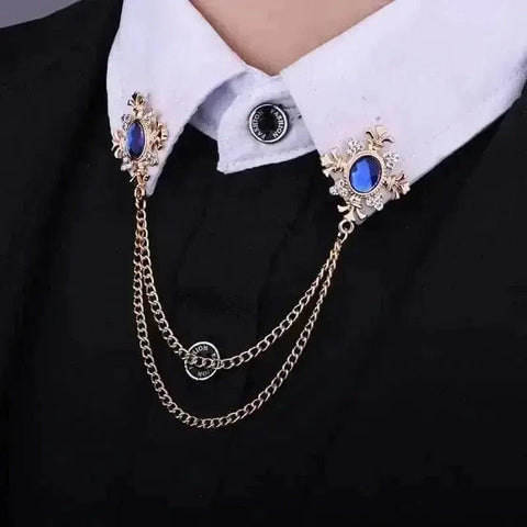 fringed rhinestone collar brooch