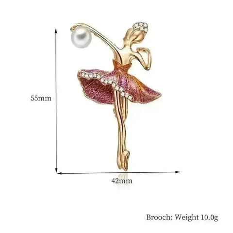 alloy diamond ballerina brooch size information