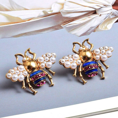 european american fashion bee earrings