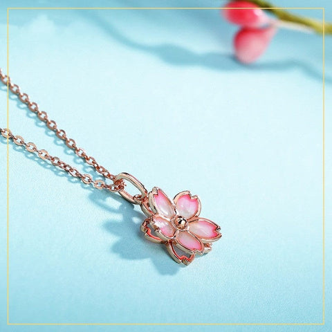 sterling silver cherry blossom necklace for women