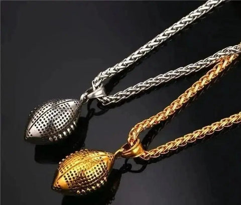 316L Stainless Steel Rugby Ball Necklace
