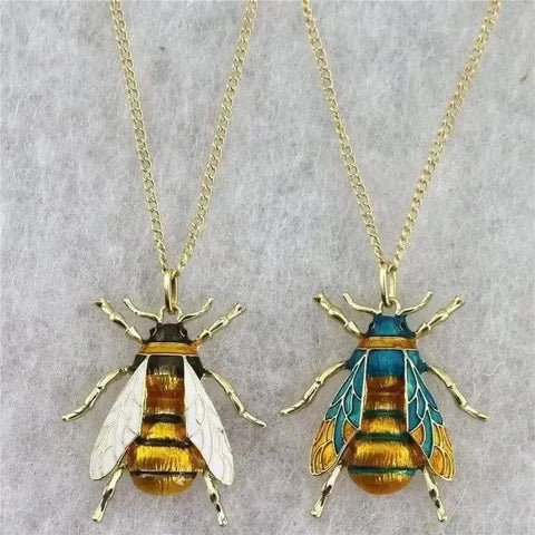 bee pendant necklace nature-inspired 2 styles