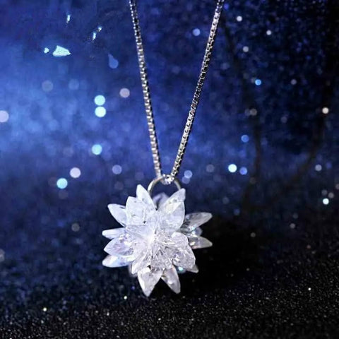 Korean crystal necklace women