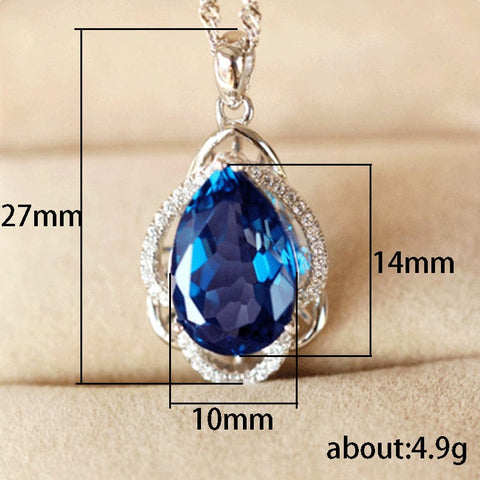 royal blue zircon necklace dimensions