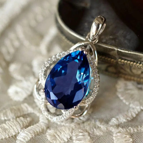 royal blue zircon necklace