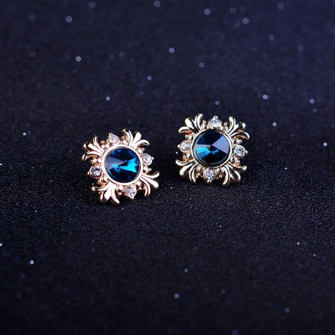 fashion geometric crystal collar dark blue color
