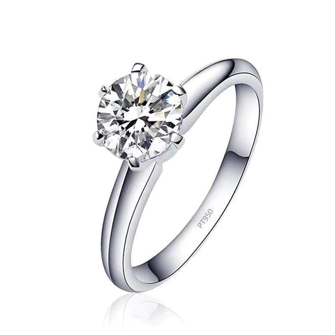 moissanite silver engagement ring