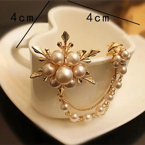 pearl flower brooch size information