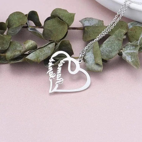 personalized heart shaped letter necklace