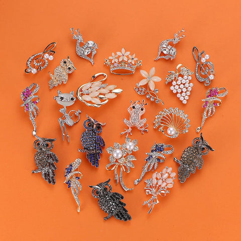 rhinestone crystal corsage brooch collection