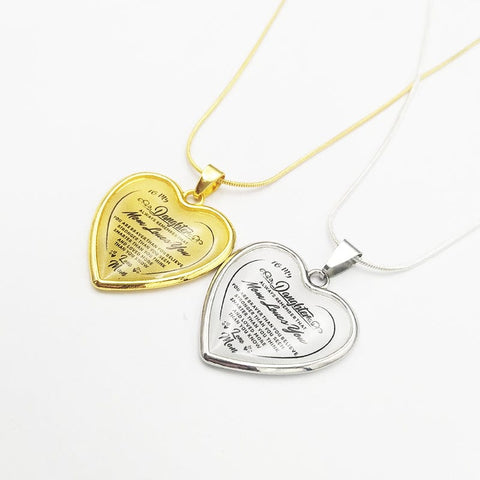 To My Daughter Love Mom Heart Necklace
